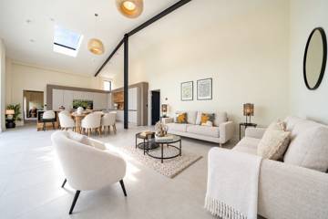 Open-plan living, dining and kitchen