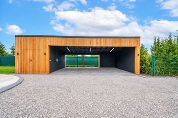 Covered parking pavilion